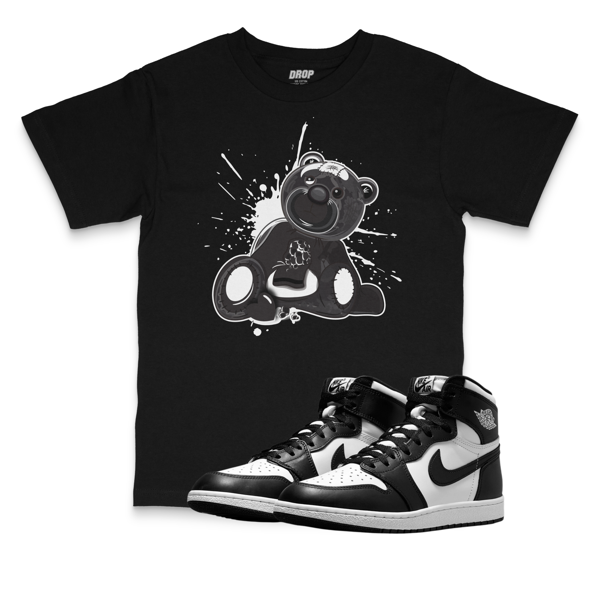 Air Jordan 1 High '85 Black & White I Bear Sneaker Matching T-Shirt Air Jordan 1 High '85 Black & White I Bear Sneaker Matching T-Shirt