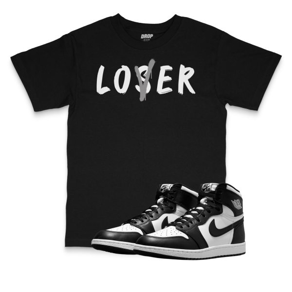 Air Jordan 1 High ’85 Black & White I LoserLover Sneaker Matching T-Shirt
