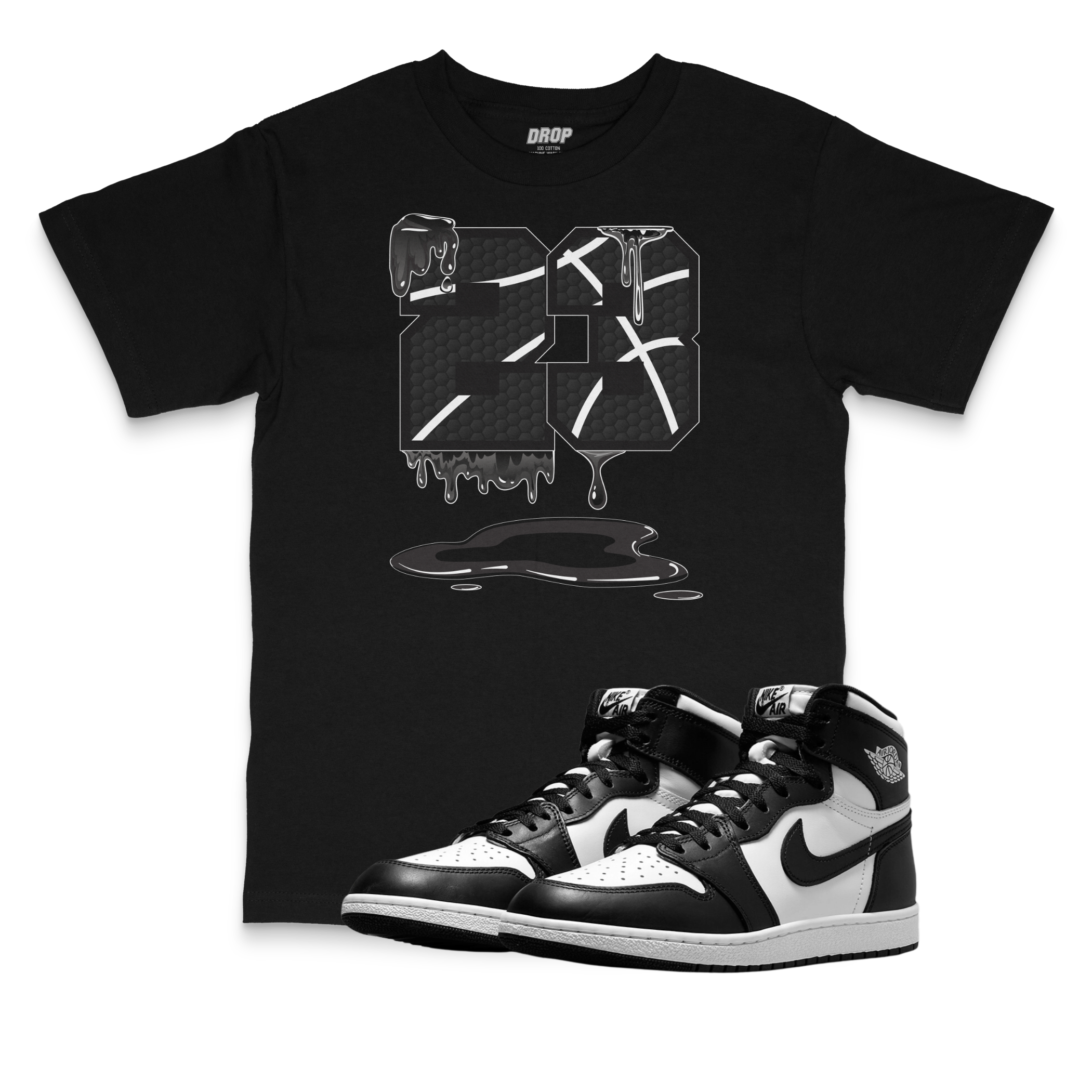 Air Jordan 1 High '85 Black & White l 23 Sneaker Matching T-Shirt Air Jordan 1 High '85 Black & White l 23 Sneaker Matching T-Shirt