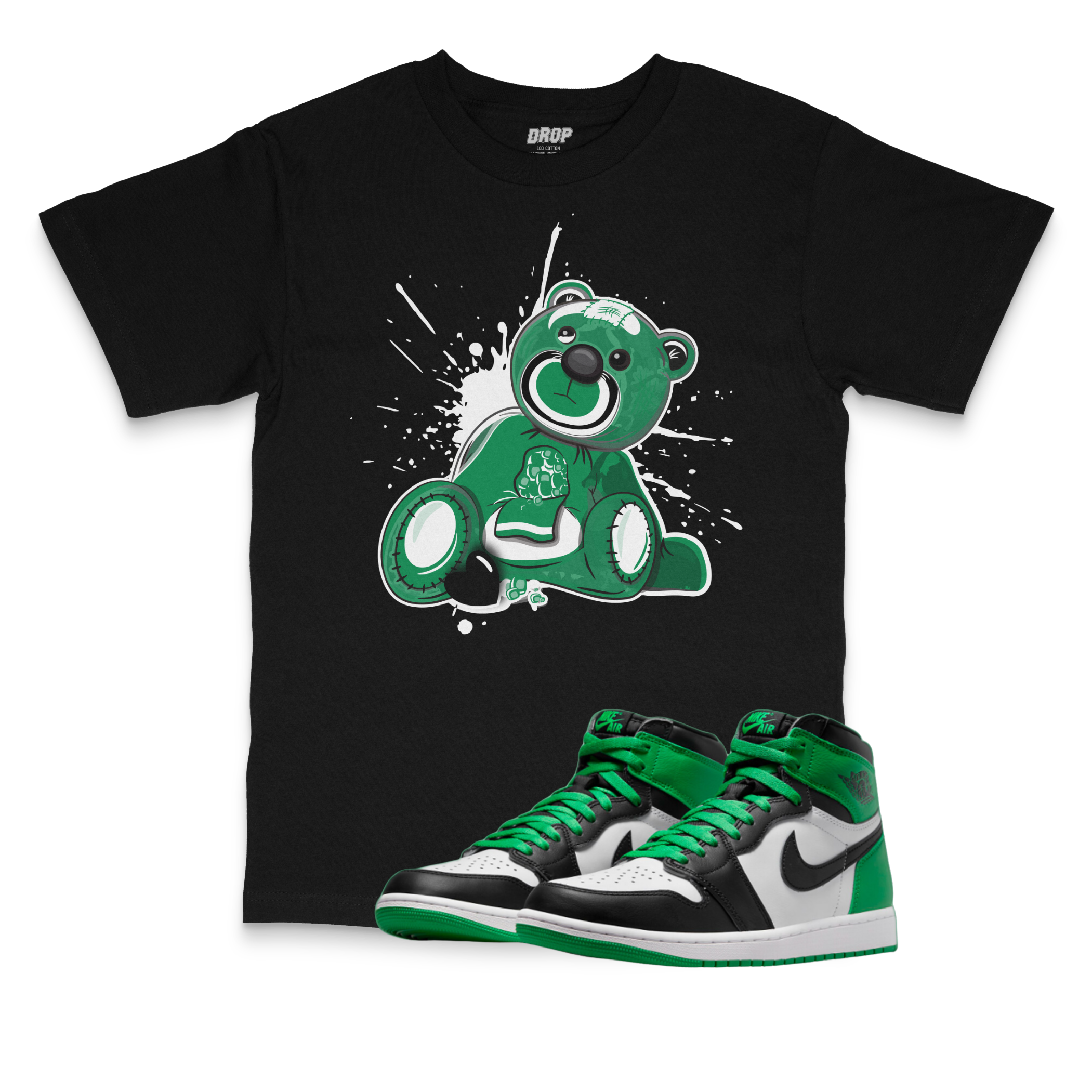 Air Jordan 1 High OG Celtics I Bear Sneaker Matching T-Shirt Air Jordan 1 High OG Celtics I Bear Sneaker Matching T-Shirt