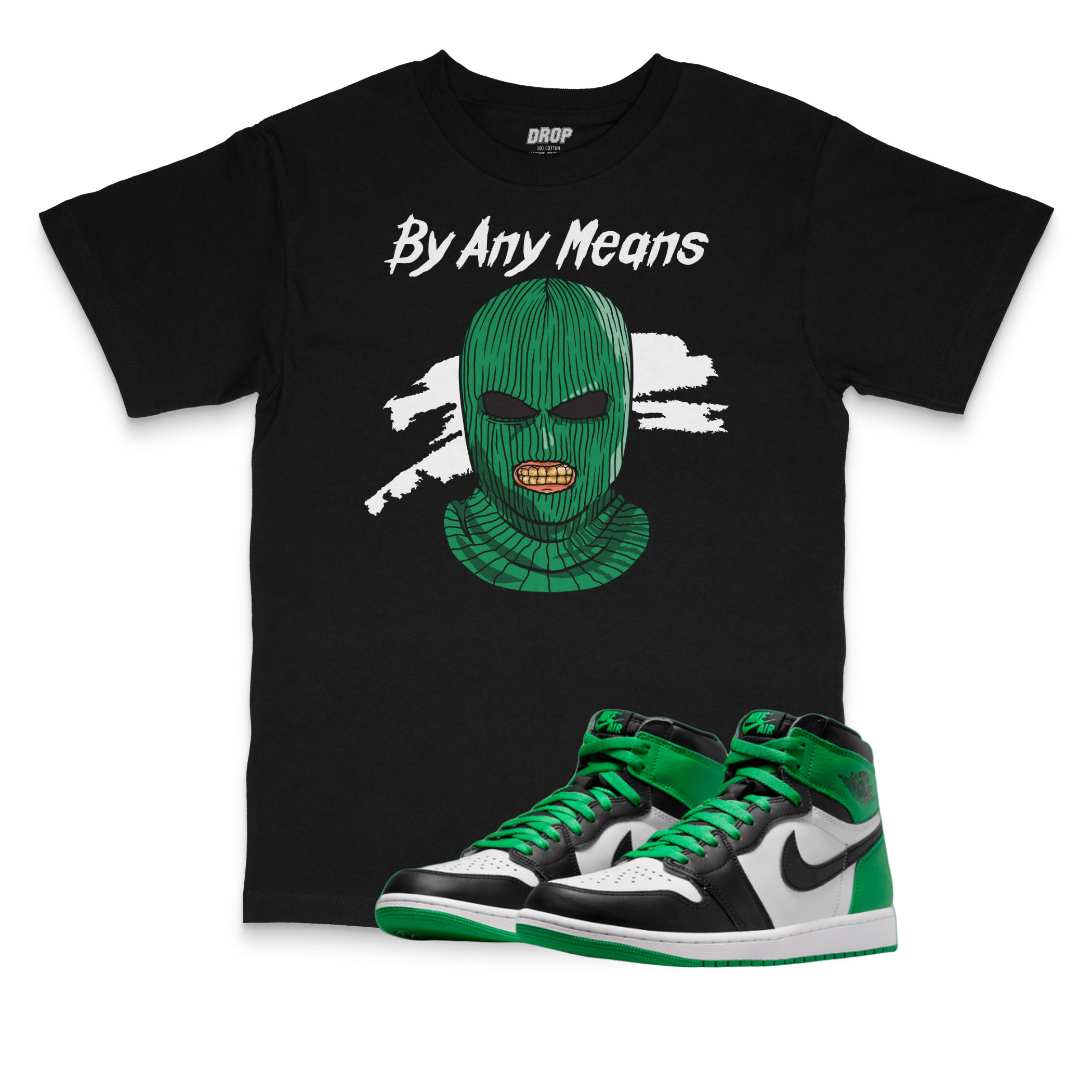 Air Jordan 1 High OG Celtics I By Any Means Sneaker Matching T-Shirt Air Jordan 1 High OG Celtics I By Any Means Sneaker Matching T-Shirt