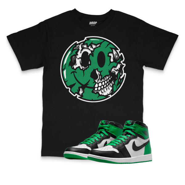 Air Jordan 1 High OG Celtics I Smiley Face Sneaker Matching T-Shirt