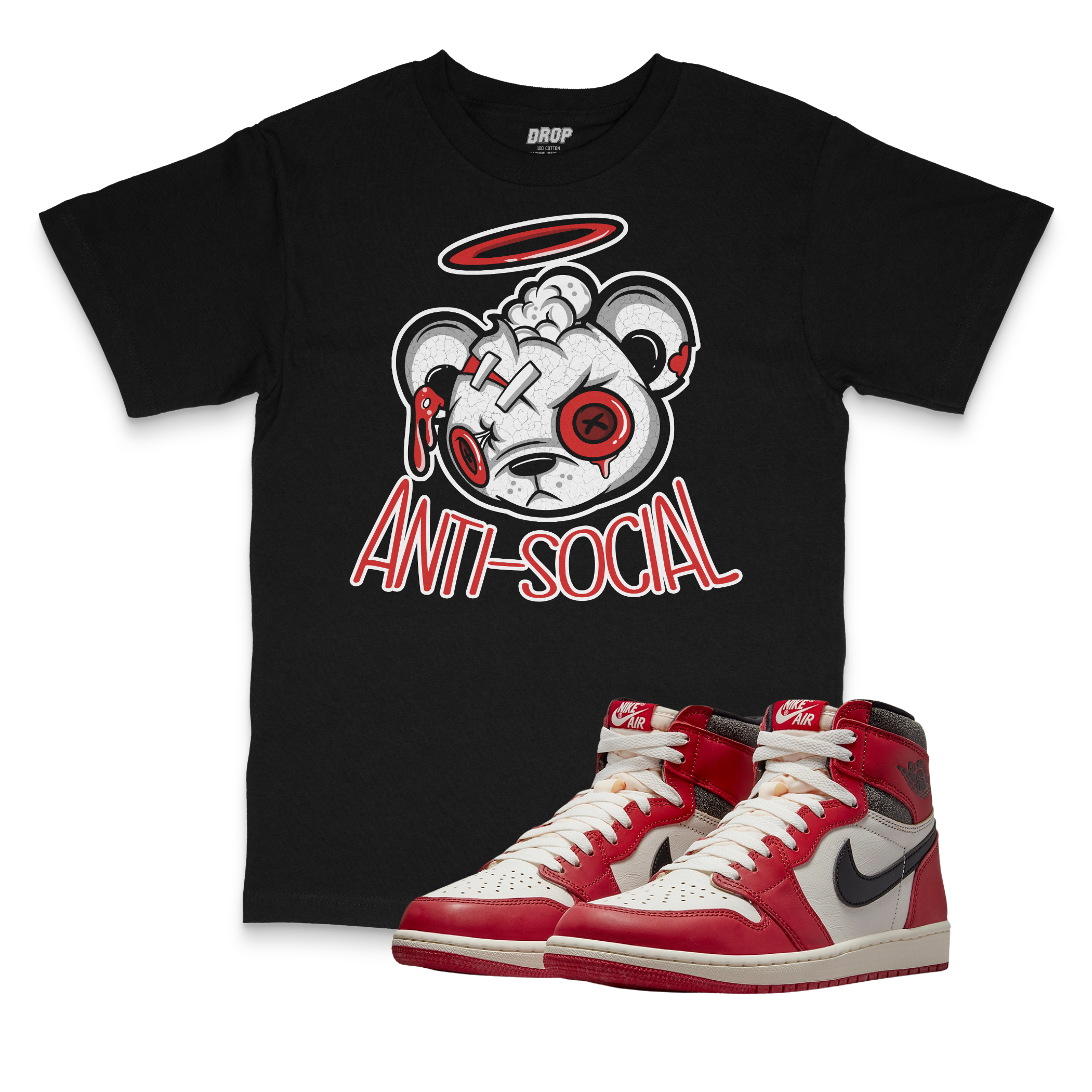 Air Jordan 1 High OG Lost & Found l Anti-Social Bear T-Shirt Air Jordan 1 High OG Lost & Found l Anti-Social Bear T-Shirt