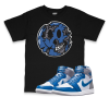Air Jordan 1 High OG True Blue I Smiley Face Sneaker Matching T-Shirt