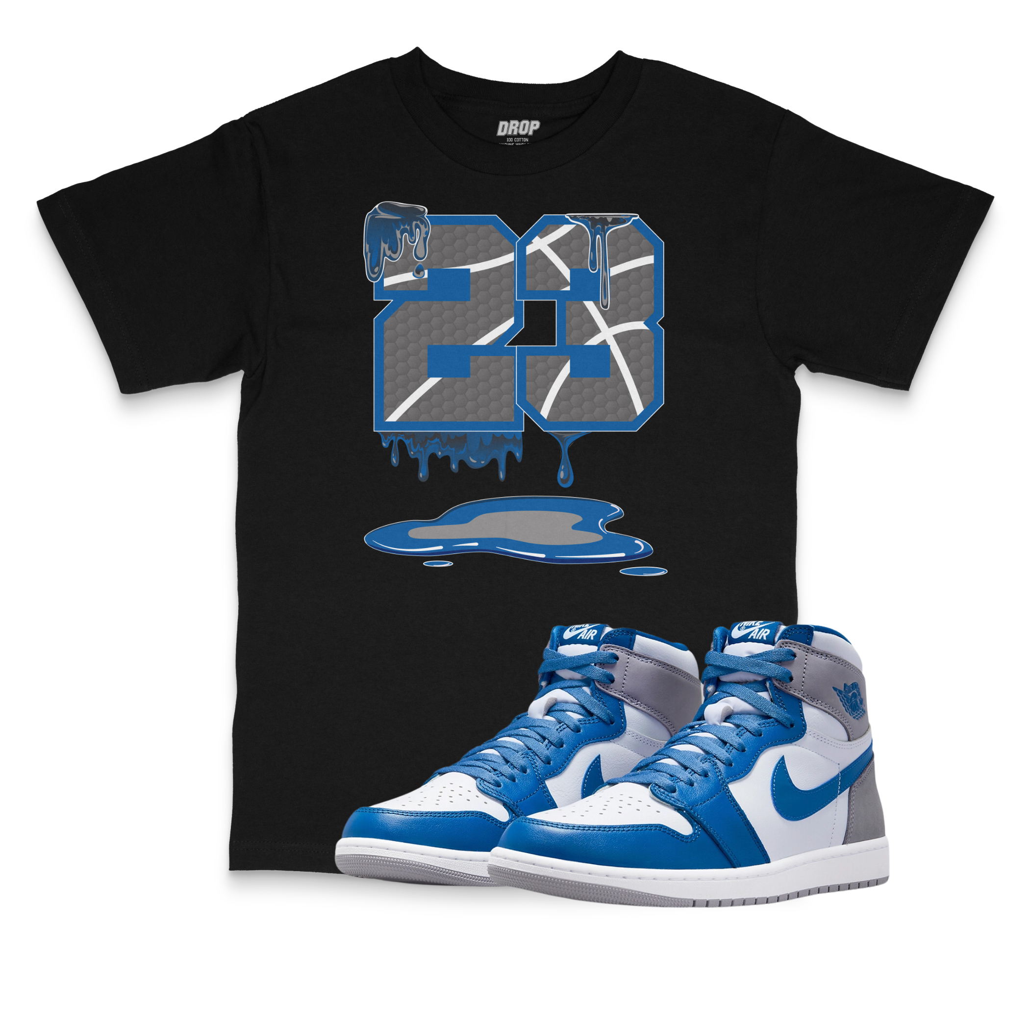 Air Jordan 1 High OG True Blue l 23 Sneaker Matching T-Shirt Air Jordan 1 High OG True Blue l 23 Sneaker Matching T-Shirt