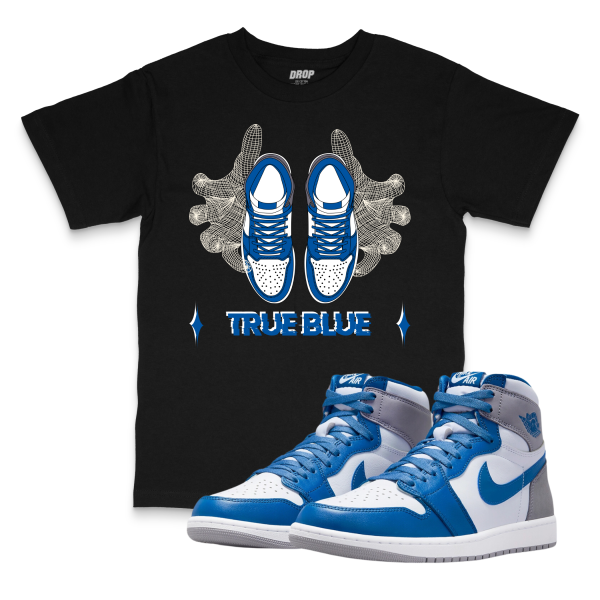 Air Jordan 1 High OG True Blue l Shoe Hands Sneaker Matching T-Shirt