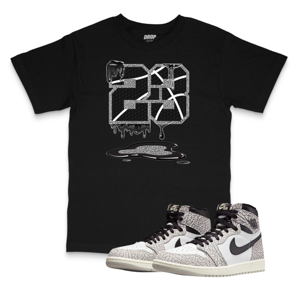 Air Jordan 1 High OG White Cement l 23 Sneaker Matching T-Shirt