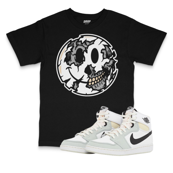 Air Jordan 1 KO Grey Fog I Smiley Face T-Shirt