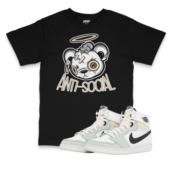 Air Jordan 1 KO Grey Fog l Anti-Social Bear T-Shirt