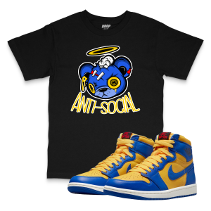 Air Jordan 1 Reverse Laney I Anti-Social Bear Sneaker Matching T-Shirt