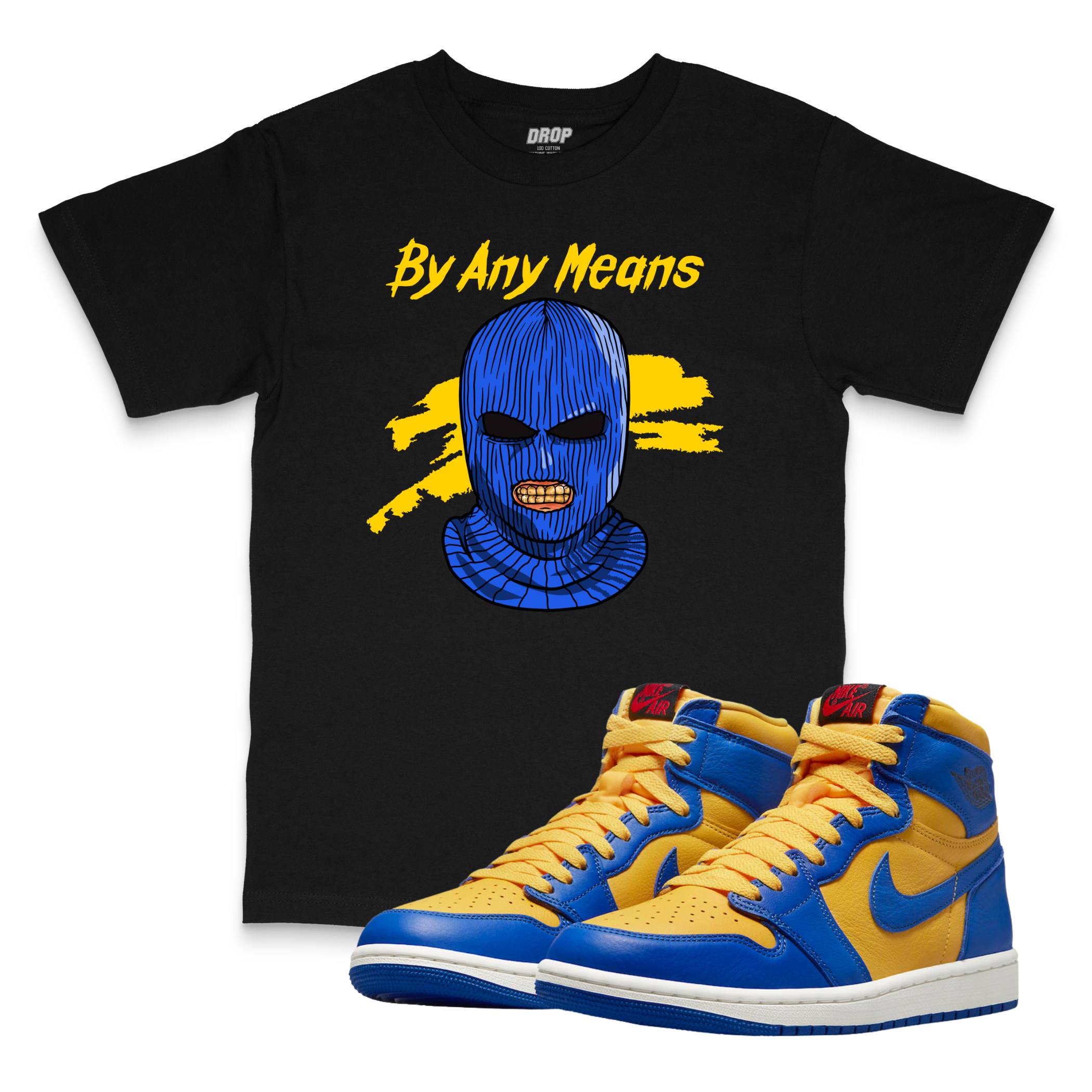 Air Jordan 1 Reverse Laney I By Any Means Sneaker Matching T-Shirt Air Jordan 1 Reverse Laney I By Any Means Sneaker Matching T-Shirt