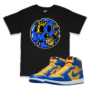 Air Jordan 1 Reverse Laney I Smiley Face Sneaker Matching T-Shirt