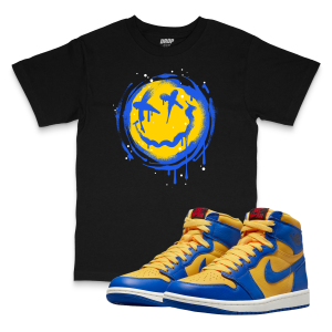 Air Jordan 1 Reverse Laney I Smiley Splatter Sneaker Matching T-Shirt