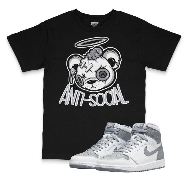 Air Jordan 1 Stealth l Anti-Social Bear T-Shirt