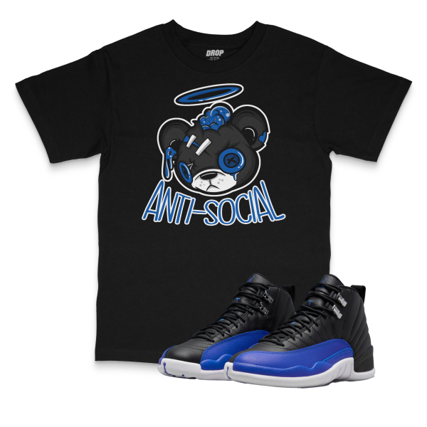 Air Jordan 12 Hyper Royal l Anti-Social Bear T-Shirt