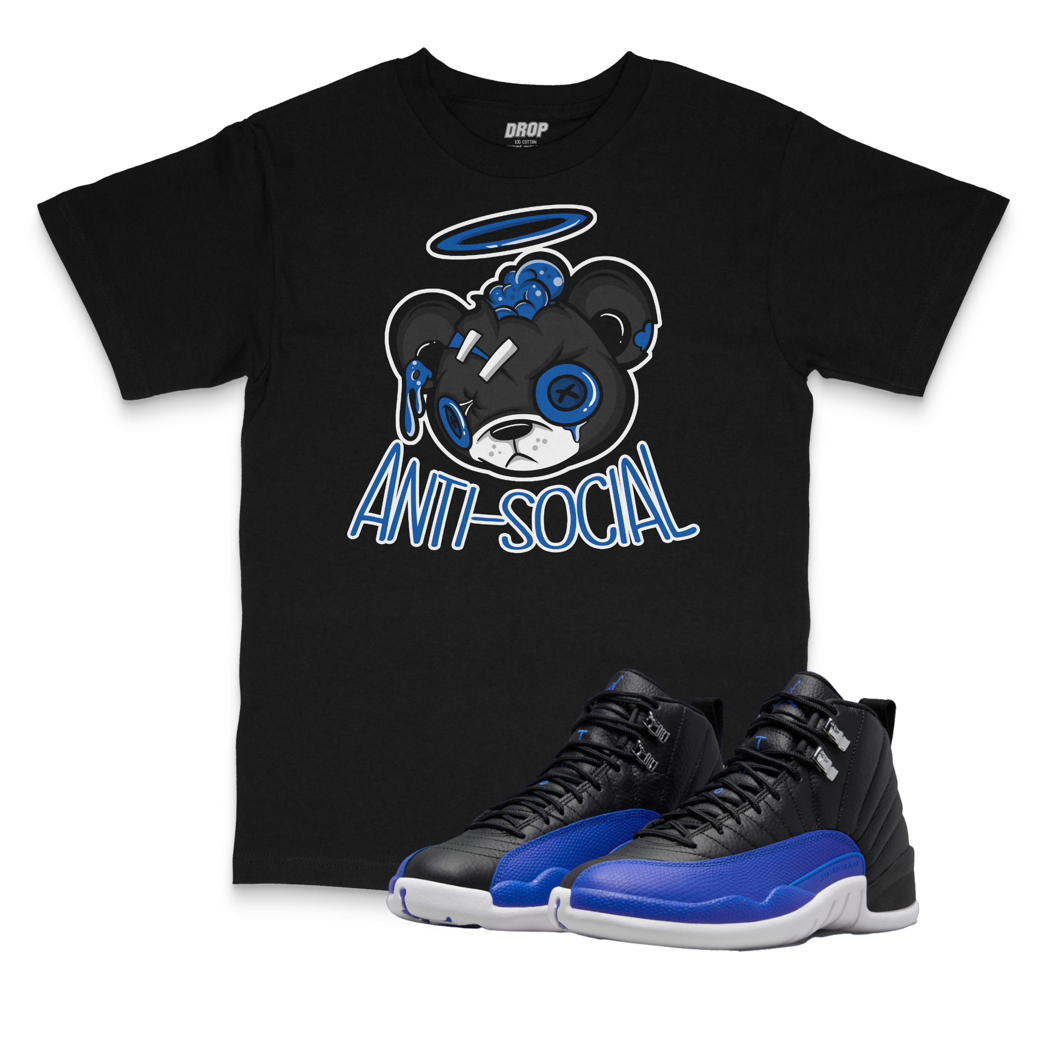 Air Jordan 12 Hyper Royal l Anti-Social Bear T-Shirt Air Jordan 12 Hyper Royal l Anti-Social Bear T-Shirt
