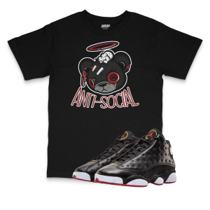 Air Jordan 13 Playoffs I Anti-Social Bear Sneaker Matching T-Shirt