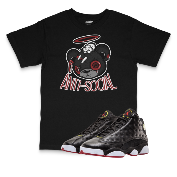 Air Jordan 13 Playoffs I Anti-Social Bear Sneaker Matching T-Shirt