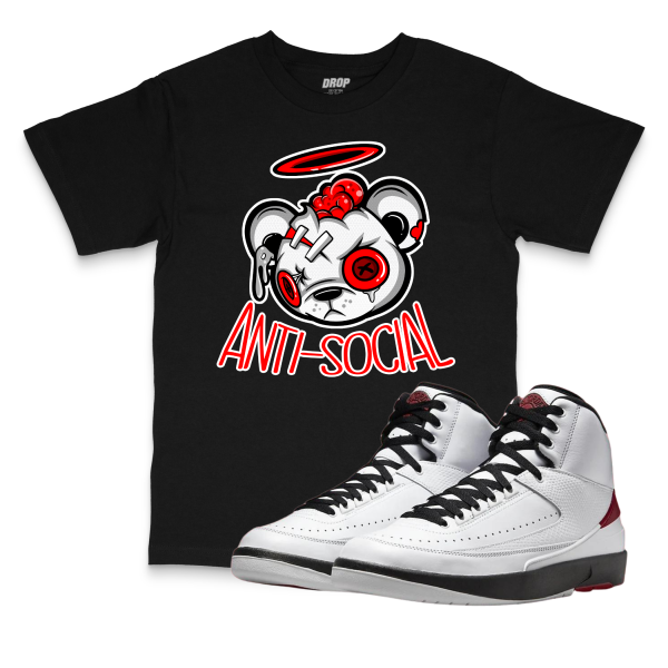 Air Jordan 2 Chicago I Anti-Social Bear Sneaker Matching T-Shirt