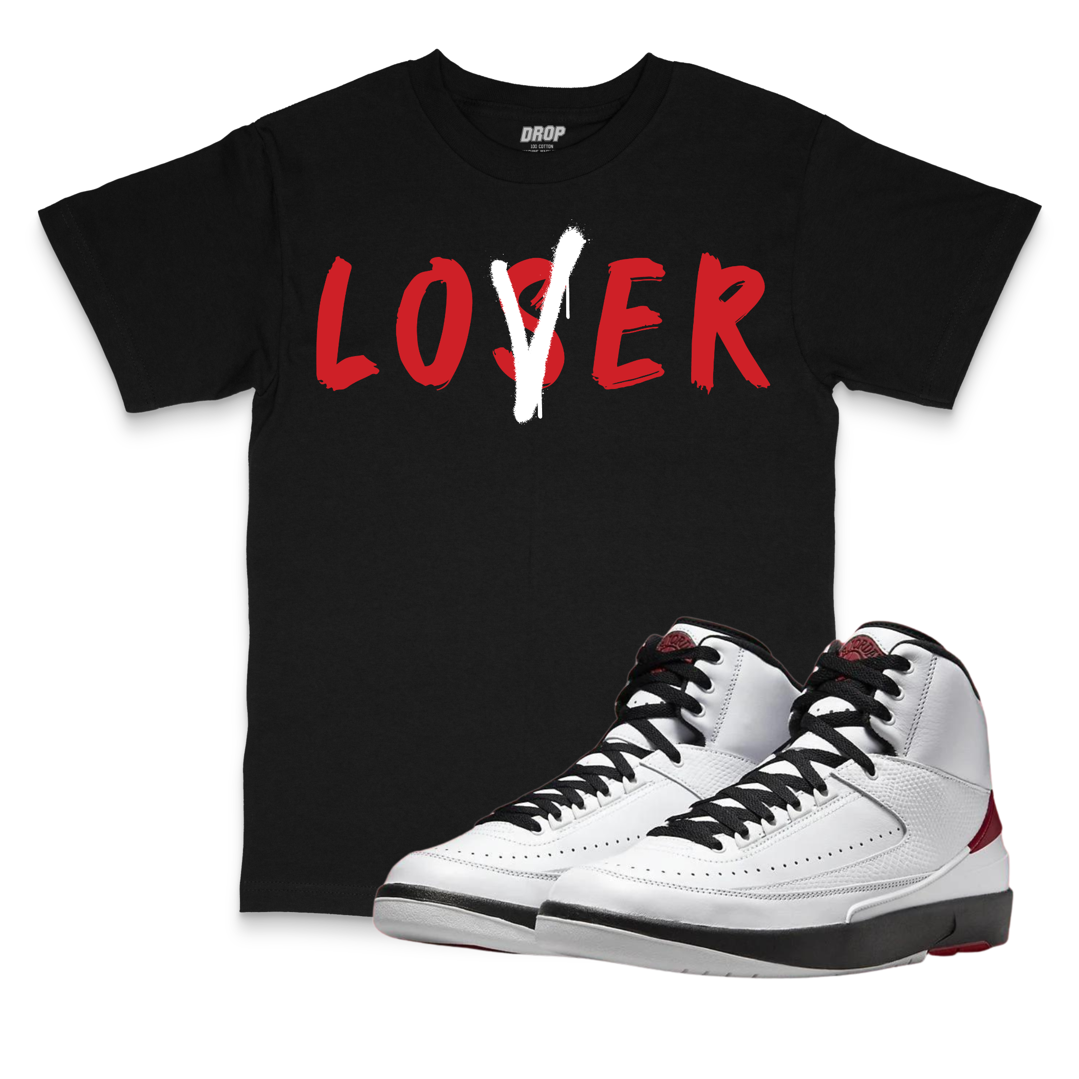 Air Jordan 2 Chicago I LoserLover Sneaker Matching T-Shirt Air Jordan 2 Chicago I LoserLover Sneaker Matching T-Shirt