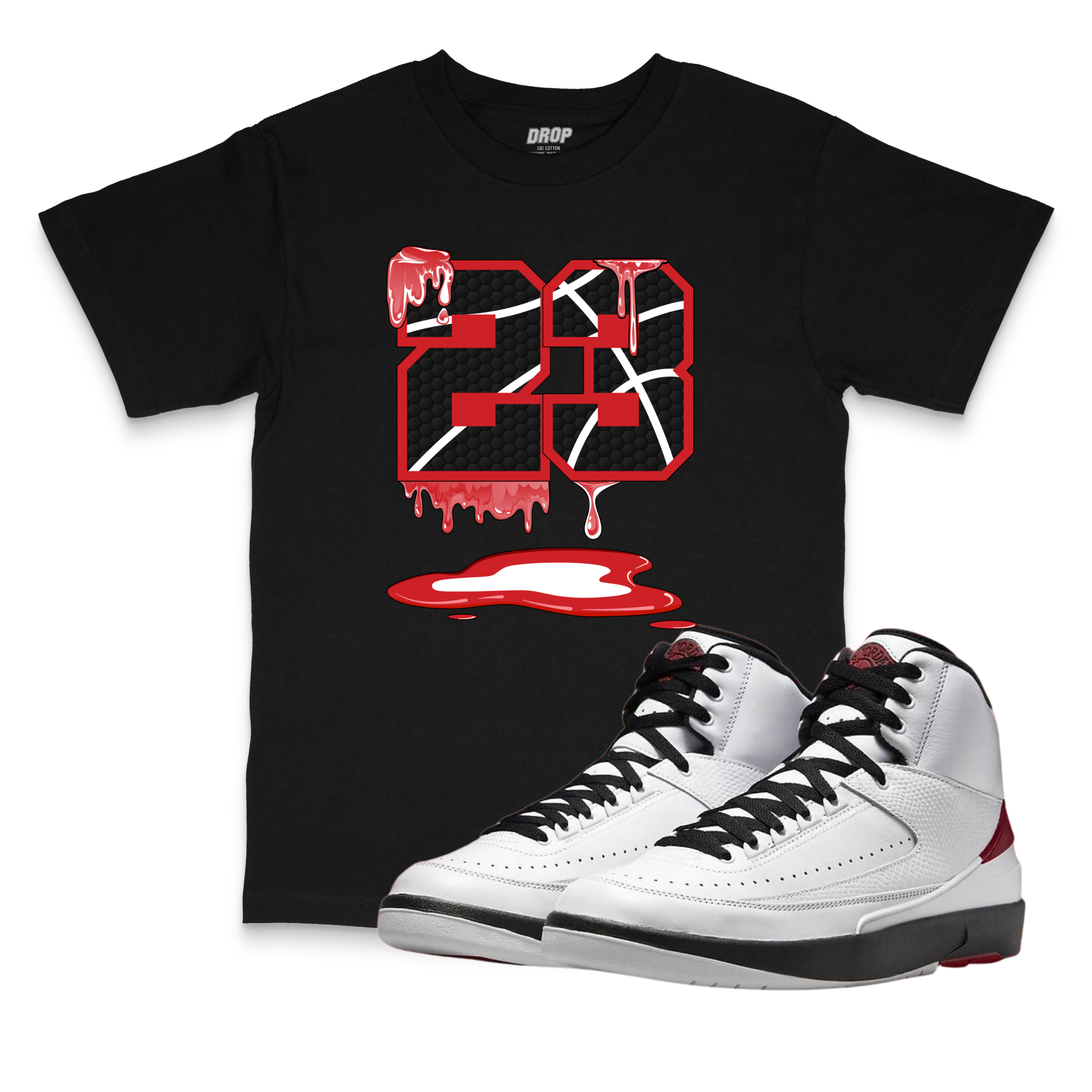 Air Jordan 2 Chicago l 23 Sneaker Matching T-Shirt Air Jordan 2 Chicago l 23 Sneaker Matching T-Shirt