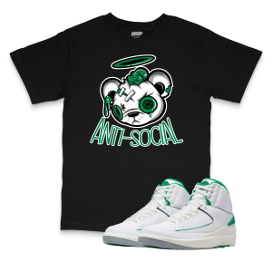 Air Jordan 2 Lucky Green I Anti-Social Bear Sneaker Matching T-Shirt