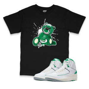 Air Jordan 2 Lucky Green I Bear Sneaker Matching T-Shirt