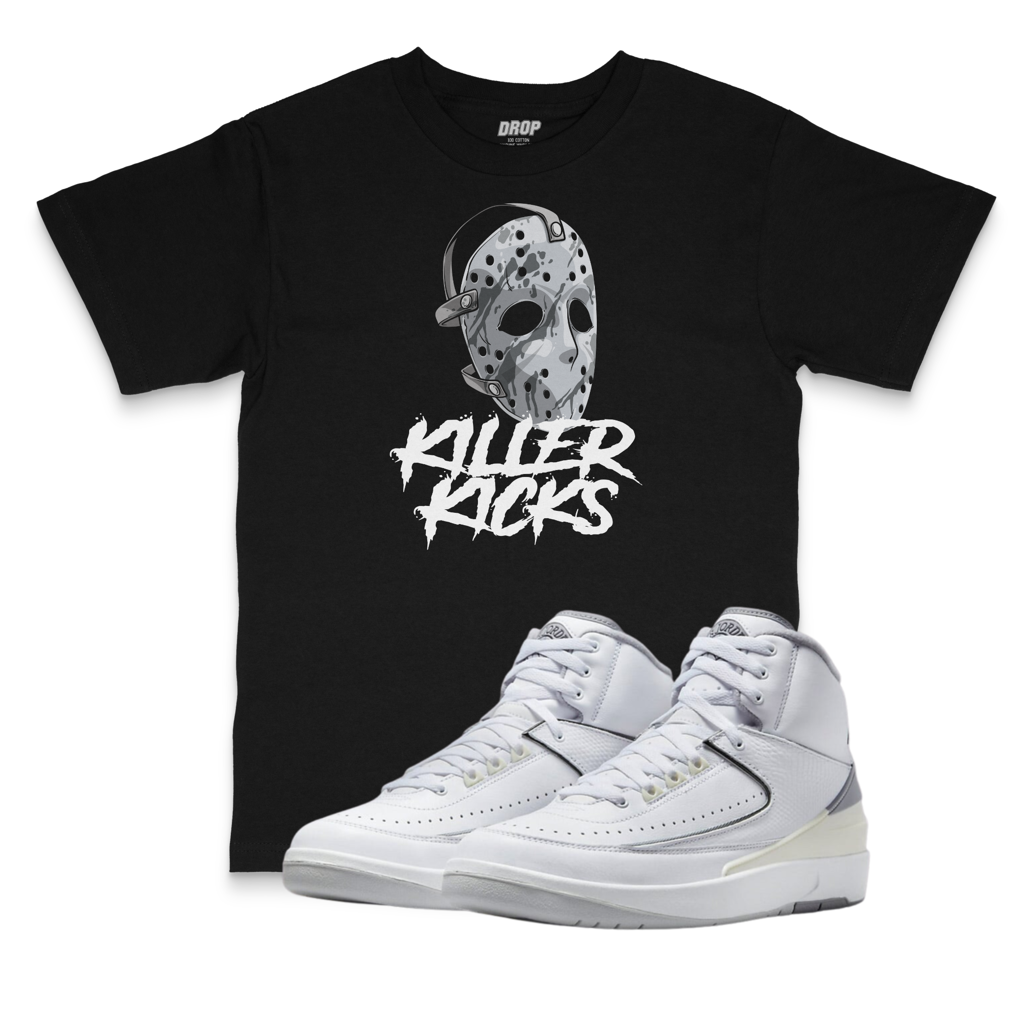 Air Jordan 2 Neutral Grey I Killer Kicks Sneaker Matching T-Shirt Air Jordan 2 Neutral Grey I Killer Kicks Sneaker Matching T-Shirt