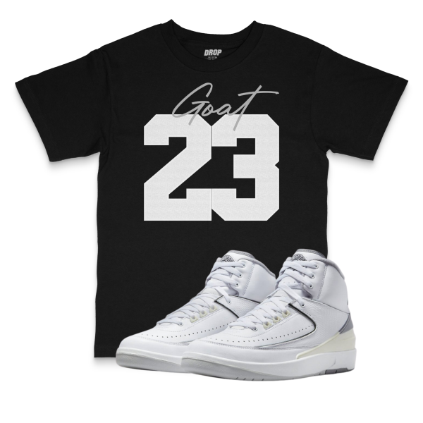 Air Jordan 2 Neutral Grey l Goat 23 Sneaker Matching T-Shirt