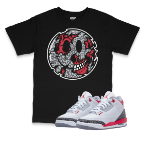 Air Jordan 3 Fire Red I Smiley Face T-Shirt