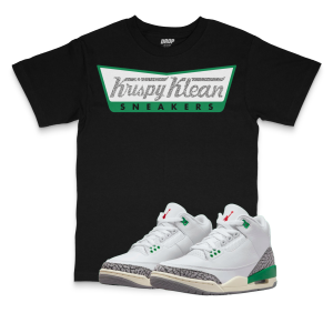 Air Jordan 3 WMNS Lucky Green I Krispy Klean Sneaker Matching T-Shirt