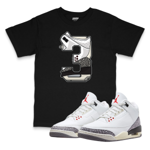 Air Jordan 3 White Cement Reimagined I 3 Sneaker Matching T-Shirt
