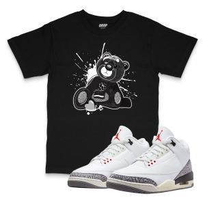 Air Jordan 3 White Cement Reimagined I Bear Sneaker Matching T-Shirt