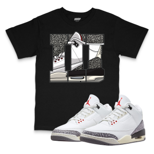 Air Jordan 3 White Cement Reimagined I III Sneaker Matching T-Shirt