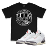Air Jordan 3 White Cement Reimagined I Smiley Face Sneaker Matching T-Shirt