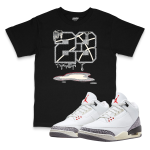 Air Jordan 3 White Cement Reimagined l 23 Sneaker Matching T-Shirt