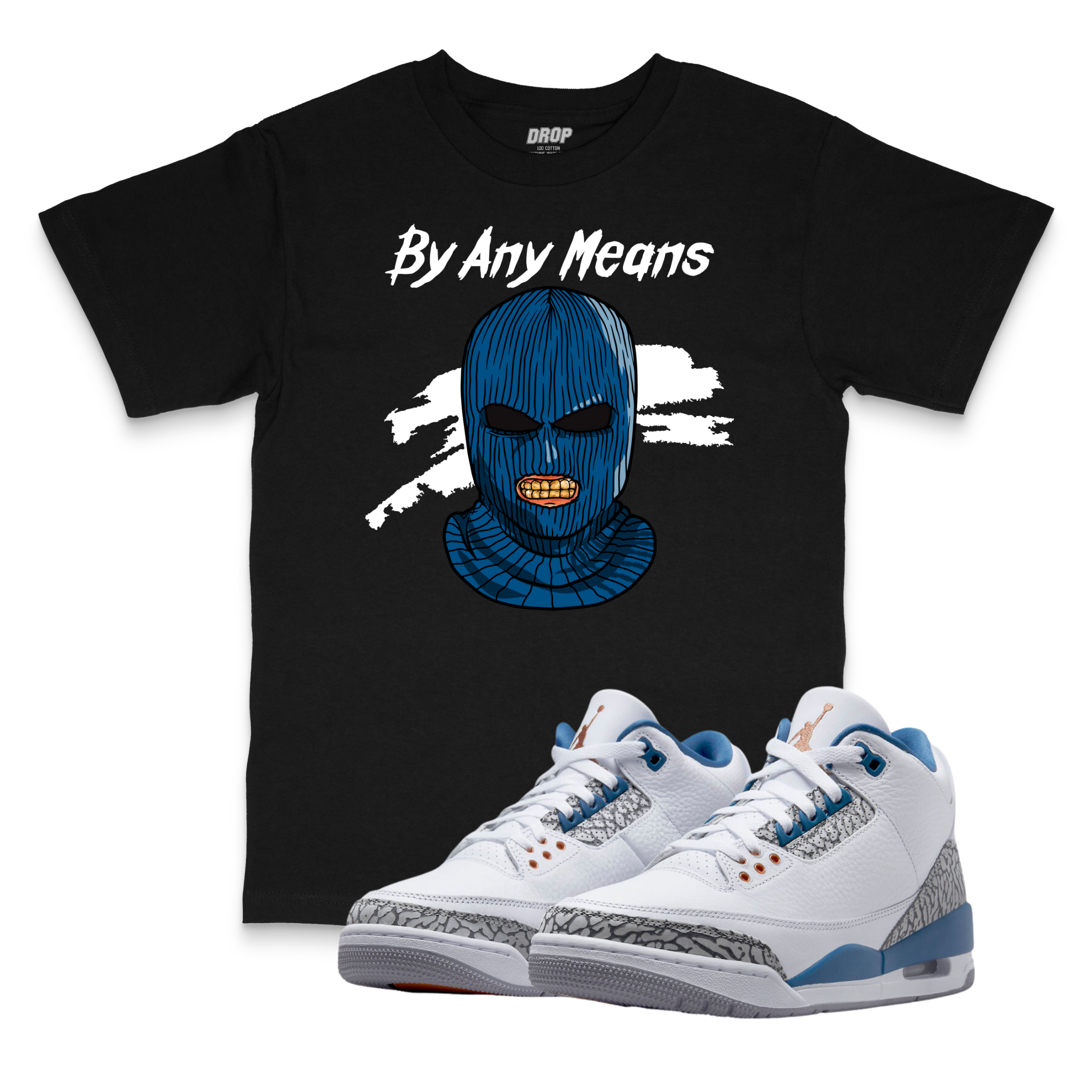 Air Jordan 3 Wizards I By Any Means Sneaker Matching T-Shirt Air Jordan 3 Wizards I By Any Means Sneaker Matching T-Shirt