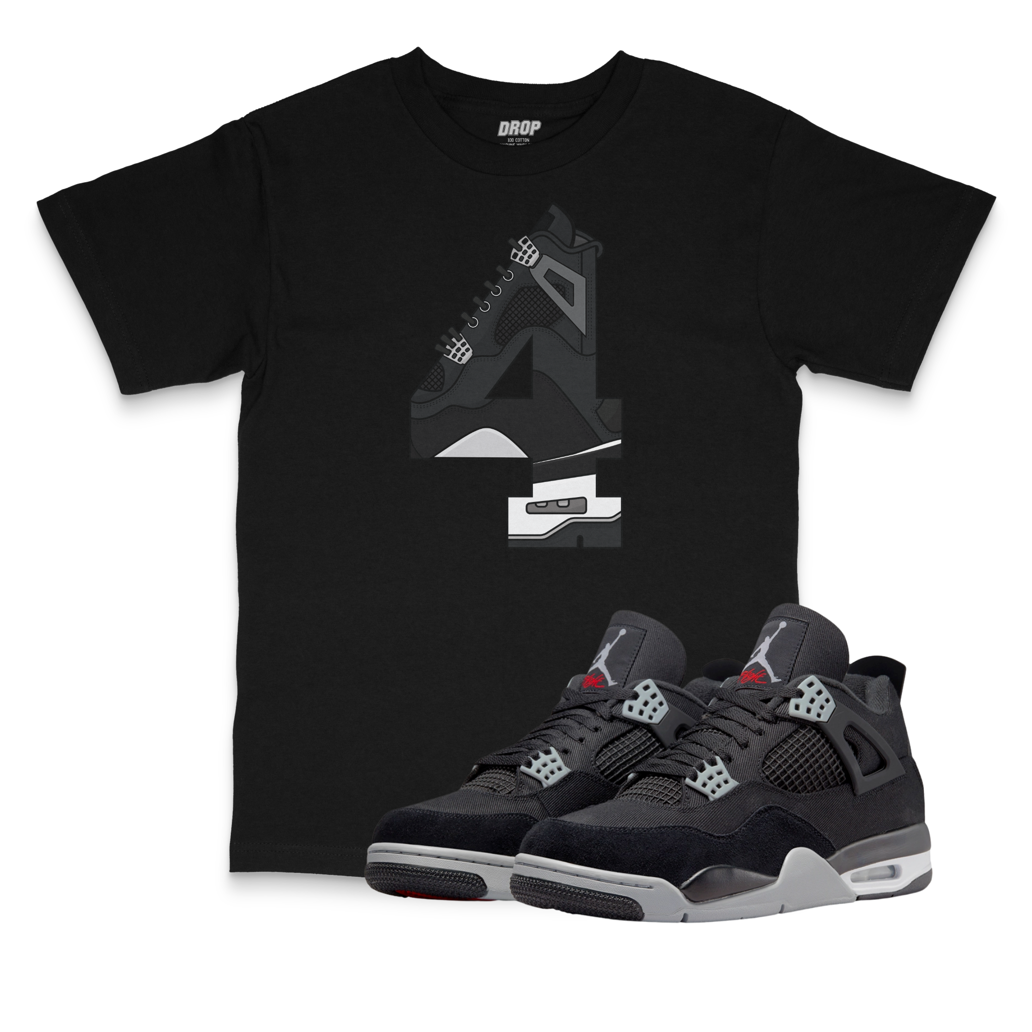 Air Jordan 4 Black Canvas I 4 T-Shirt Air Jordan 4 Black Canvas I 4 T-Shirt