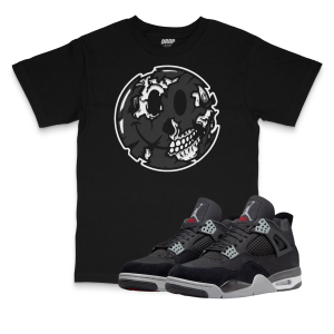 Air Jordan 4 Black Canvas I Smiley Face T-Shirt