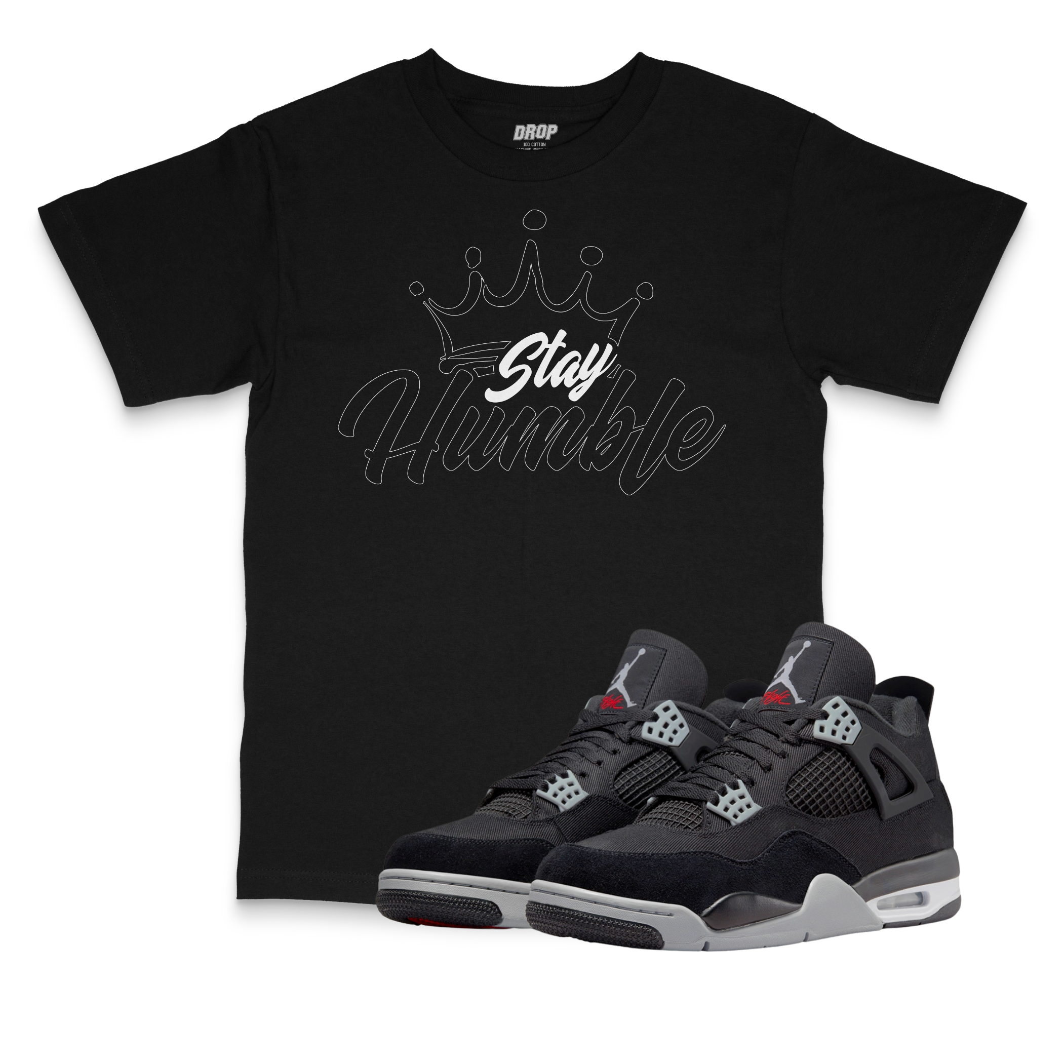 Air Jordan 4 Black Canvas I Stay Humble T-Shirt Air Jordan 4 Black Canvas I Stay Humble T-Shirt