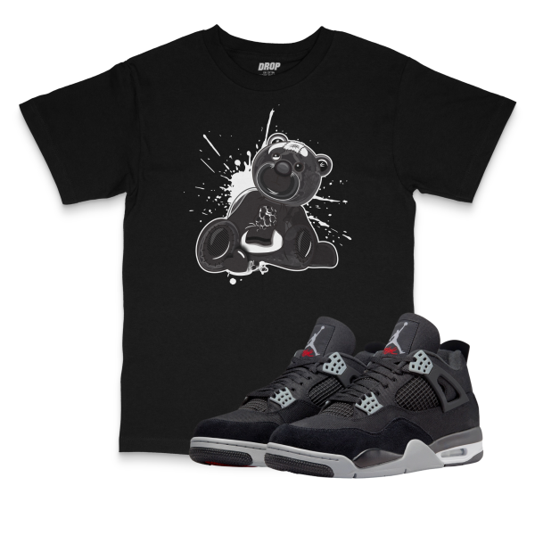 Air Jordan 4 Black Canvas l Bear T-Shirt
