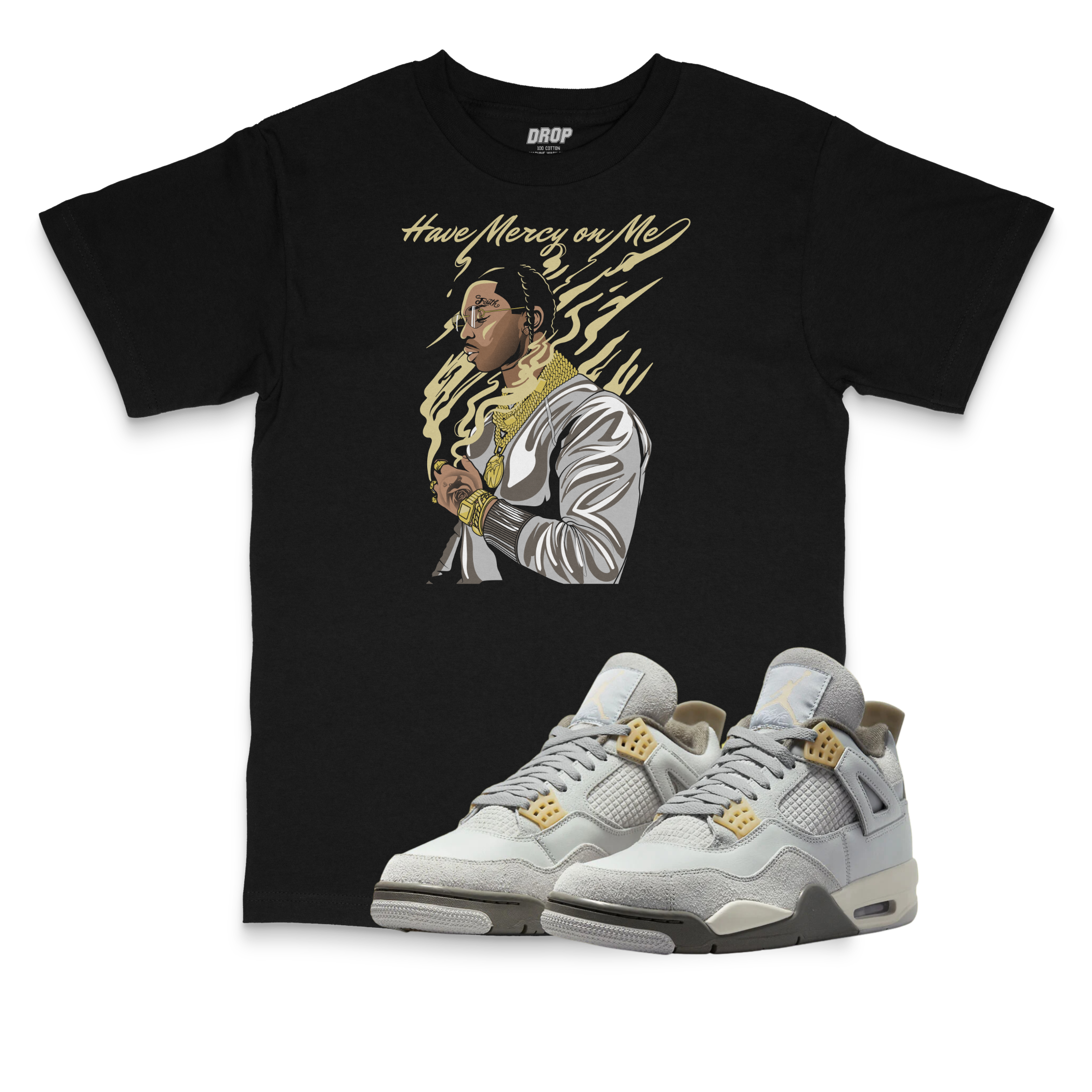 Air Jordan 4 Craft I Pop Smoke Sneaker Matching T-Shirt Air Jordan 4 Craft I Pop Smoke Sneaker Matching T-Shirt