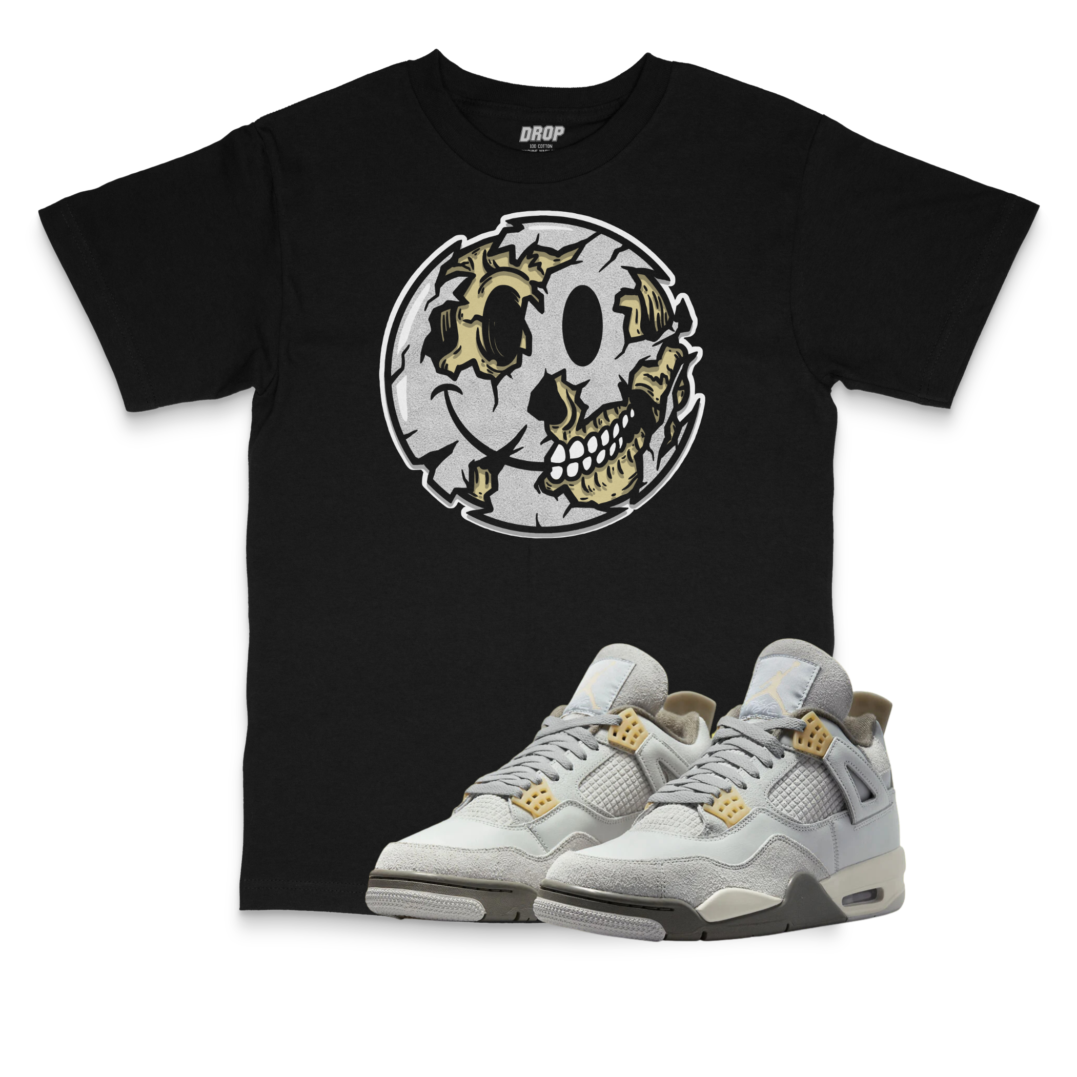 Air Jordan 4 Craft I Smiley Face Sneaker Matching T-Shirt Air Jordan 4 Craft I Smiley Face Sneaker Matching T-Shirt