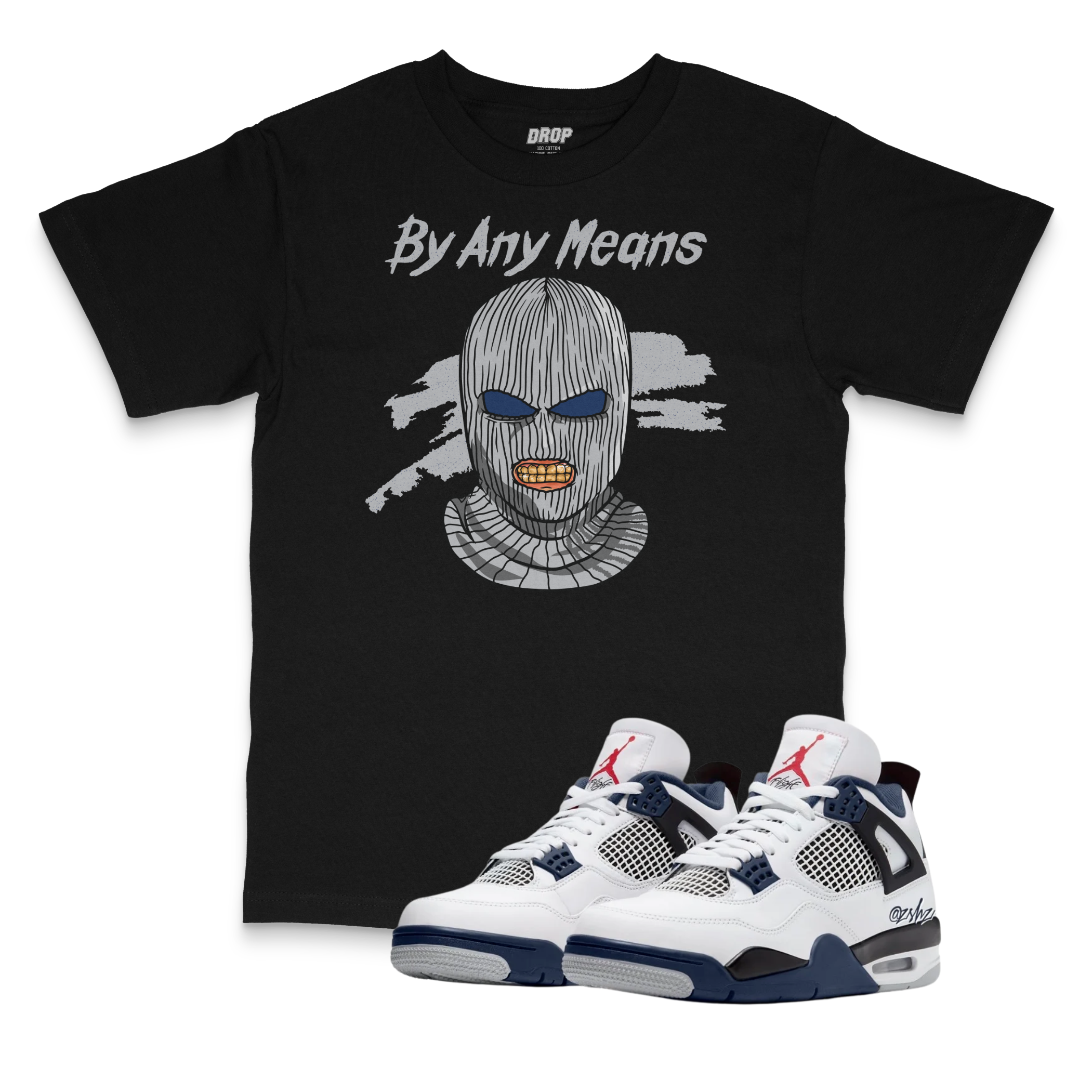 Air Jordan 4 Midnight Navy I By Any Means T-Shirt Air Jordan 4 Midnight Navy I By Any Means T-Shirt
