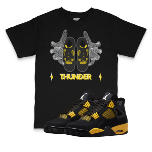Air Jordan 4 Thunder I Shoe Hands Sneaker Matching T-Shirt