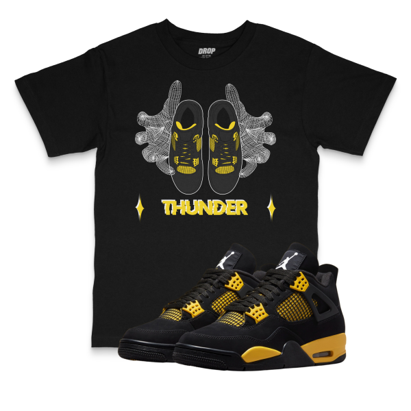 Air Jordan 4 Thunder I Shoe Hands Sneaker Matching T-Shirt