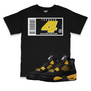 Air Jordan 4 Thunder I Shoebox Barcode Sneaker Matching T-Shirt