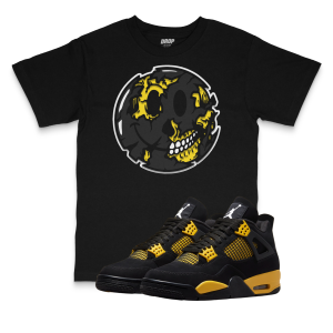 Air Jordan 4 Thunder I Smiley Face Sneaker Matching T-Shirt