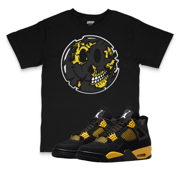 Air Jordan 4 Thunder I Smiley Face Sneaker Matching T-Shirt