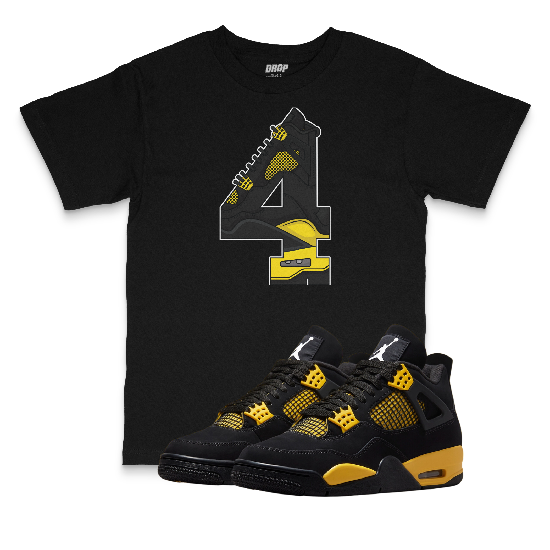 Air Jordan 4 Thunder l 4 Sneaker Matching T-Shirt Air Jordan 4 Thunder l 4 Sneaker Matching T-Shirt